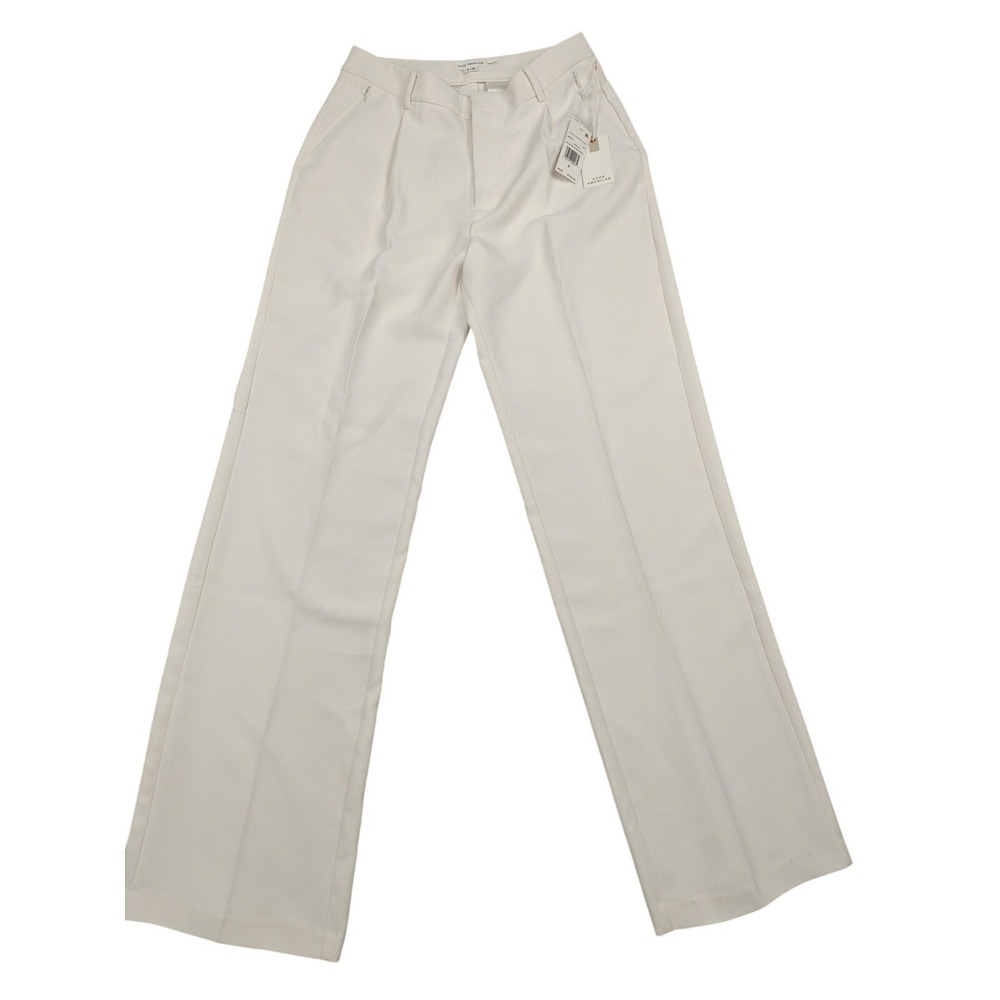 Good American Pants Womens 8 White Twill Luxe Suiting Column Dress Trousers New